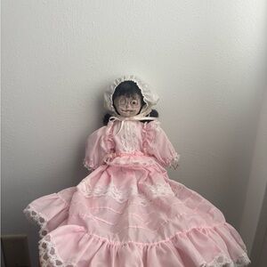 Pink Lace Doll with Bonnet